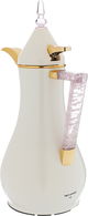Al Saif Gallery Maha thermos set, two pieces, 1 liter, thermal glass inner shell, steel outer shell - pearl gold product image 4