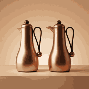 طقم ترامس غيم السيف غاليري، قطعتين، 1/1 لتر، حافظة داخلية زجاج، يد زرقاء - نحاسي product image