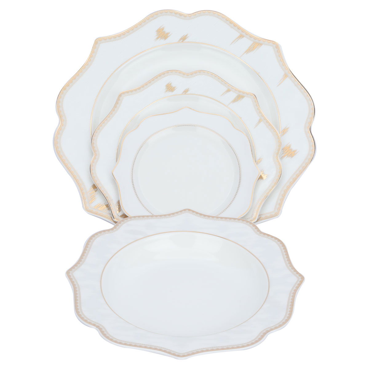 طقم سفرة بورسلان السيف غاليري، 166 قطعة - أبيض product image 5