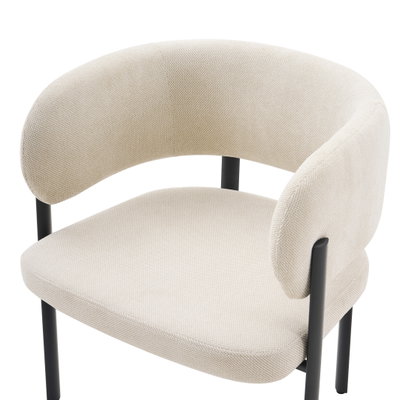 كرسي مودرن حديد ضد الصداء، 75×56×58 سم، قماش شانيل - بيج product image 3