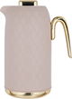Timeless rattan thermos, 1 liter, golden handle, thermal glass inner container, plastic outer shell - light brown product image 1