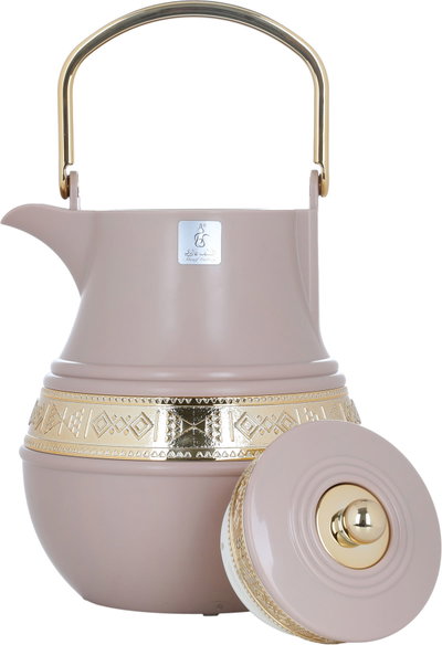 Al Saif Gallery Amal thermos set, 1/1 liter, 2 pieces, thermal glass inner shell, plastic outer shell - cashmere product image 10