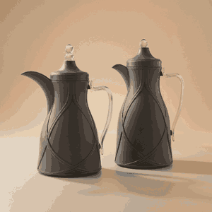 طقم ترامس طيف السيف غاليري، 0.7 / 1 لتر، 2 قطعة، خامة داخلية زجاج، يد شفاف، غطاء ضغاط - رمادي غامق product image