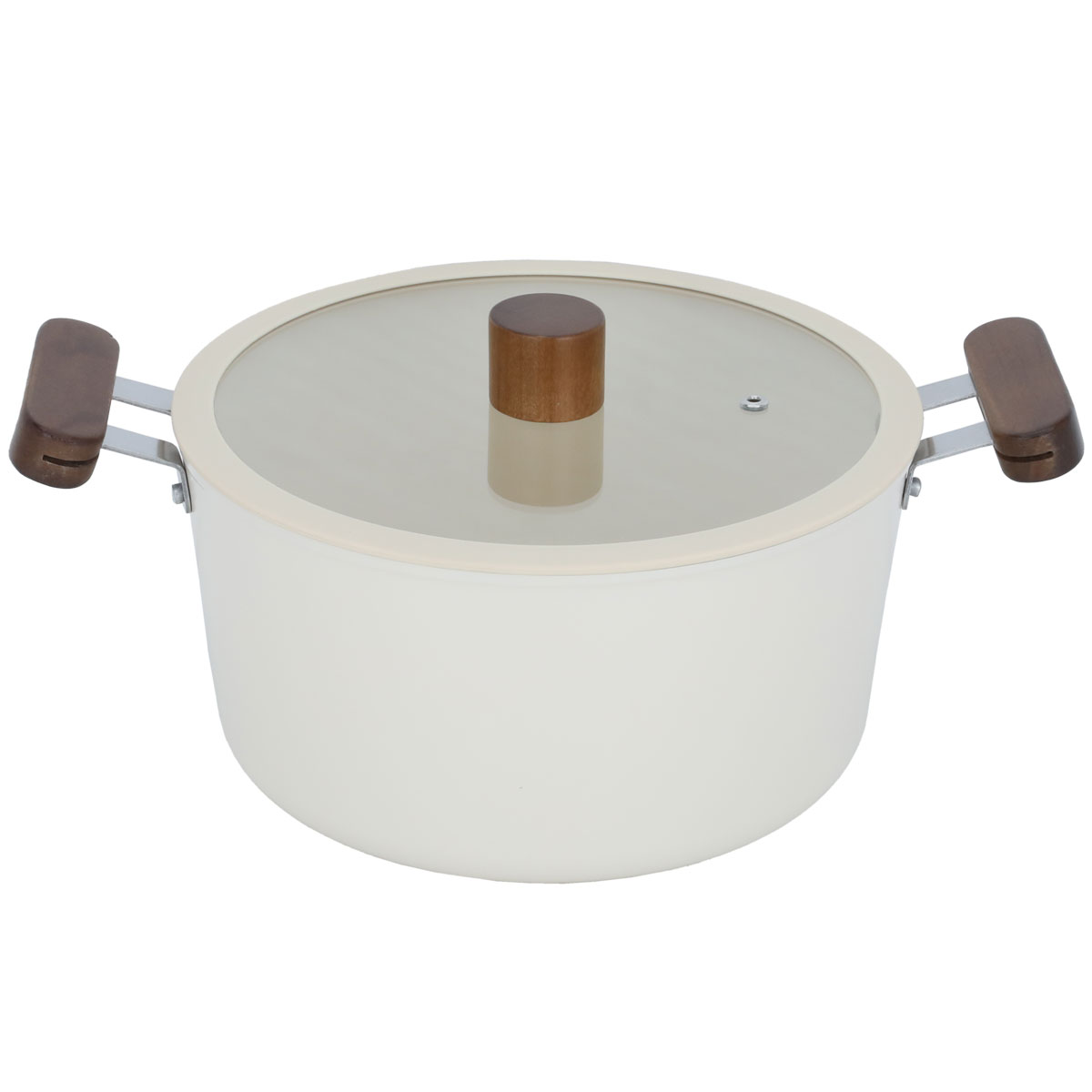 Tornado Ceramic Pot, 24 cm, Wooden Handle - Beige product image