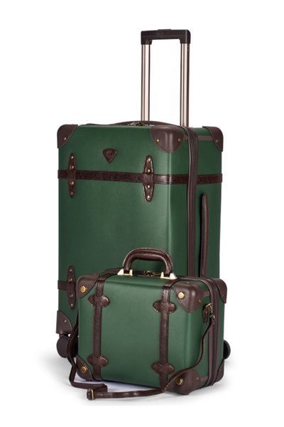 Limra LMA-16970 Limra Faux Leather Luggage Set, 4 Sizes, 4 Wheels, 360 Degree Rotating - Dark Brown Green product image 3