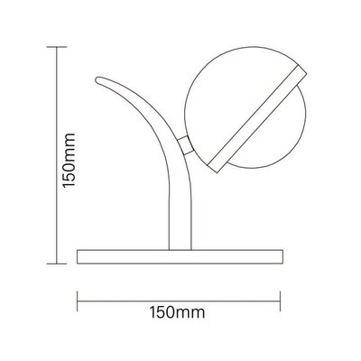 Norco Modern Aluminum Glass Lamp, 6W, 3000K, 15x15cm - Black product image 2