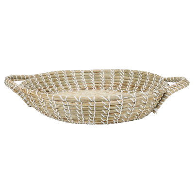 طوفرية تقديم خوص السيف غاليري، 40×40×8.6 سم، دائري - بيج أبيض product image 2