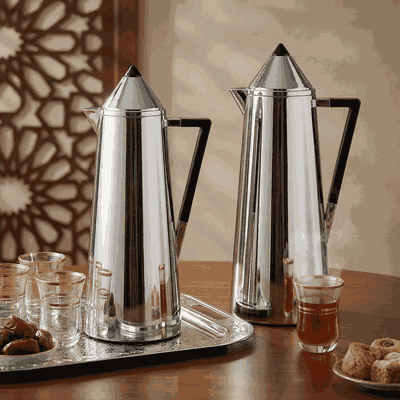 Al Saif Gallery Al Dana Thermos Set, 1/0.7 liter, glass inner material, black-silver handle product image 8