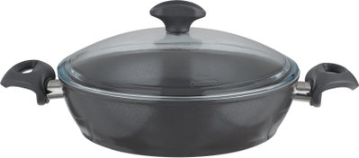 طقم قدور جرانيت تركي فالز، 7قطع، غطاء زجاج - رمادي غامق product image 3