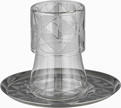 Al Saif Gallery Porcelain Glass Cups and Teas Set, Stainless Steel Saucers, 13cm, 24 Pieces - Multicolor product image 4