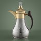 Al Saif Gallery Haila Thermos, 1 liter, wooden handle, steel inner case, steel outer case - silver gold product image 1