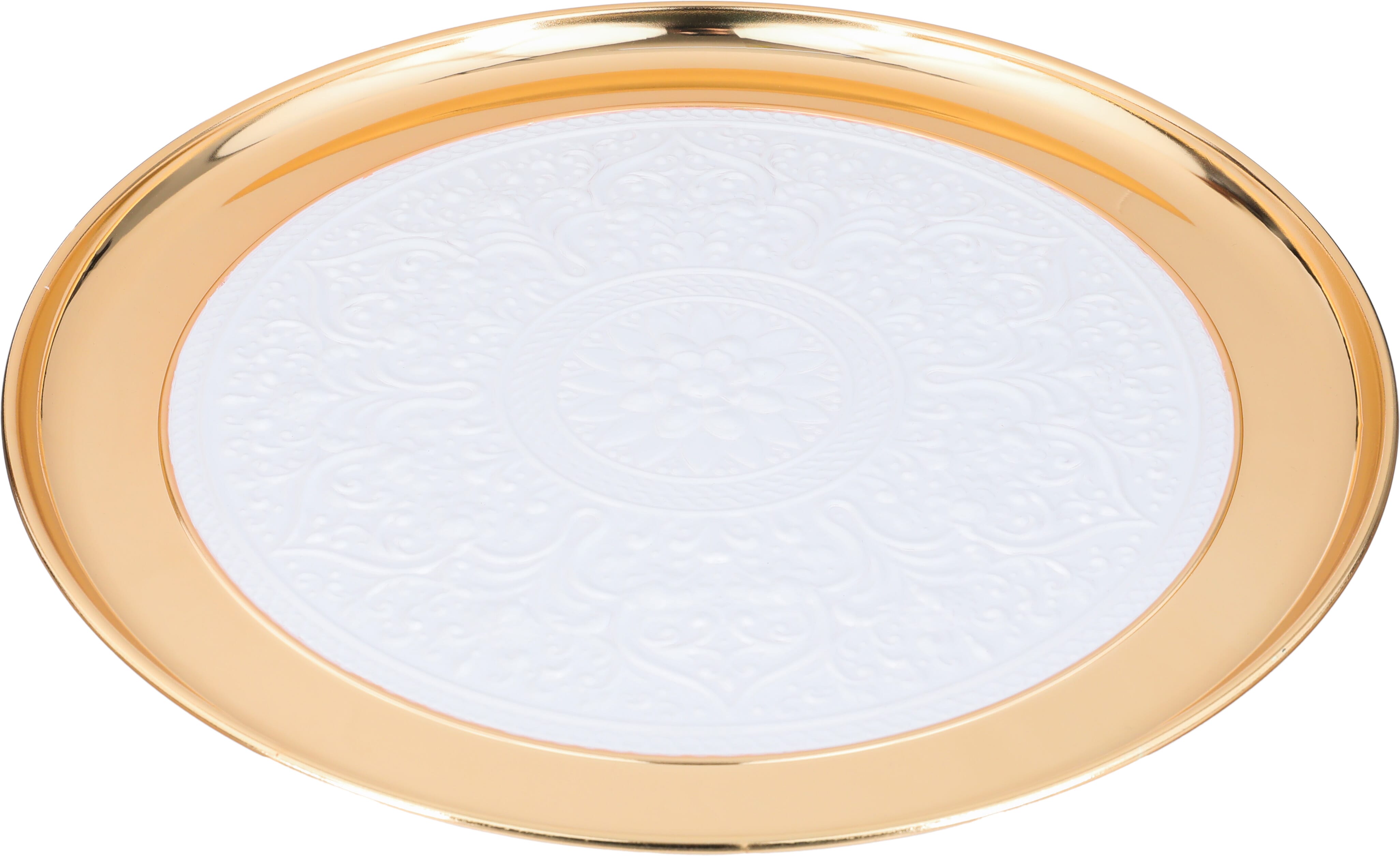 Al Saif Gallery Steel Serving Tray, 42X42X2.4 Cm, Round - Creamy White product image 1