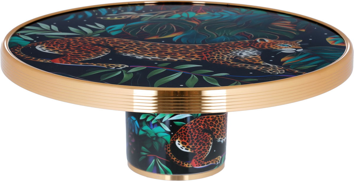 Al Saif Gallery steel serving stand, circular, transparent - colored cover product image 2