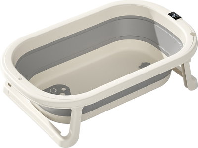 Fun Moment Baby bathtub, 5 in 1, foldable, with temperature sensor - gray beige product image 4