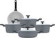 Robust Granite and Aluminum Cookware Set with Glass Lid, 9 Pieces - Dark Grey product image 1