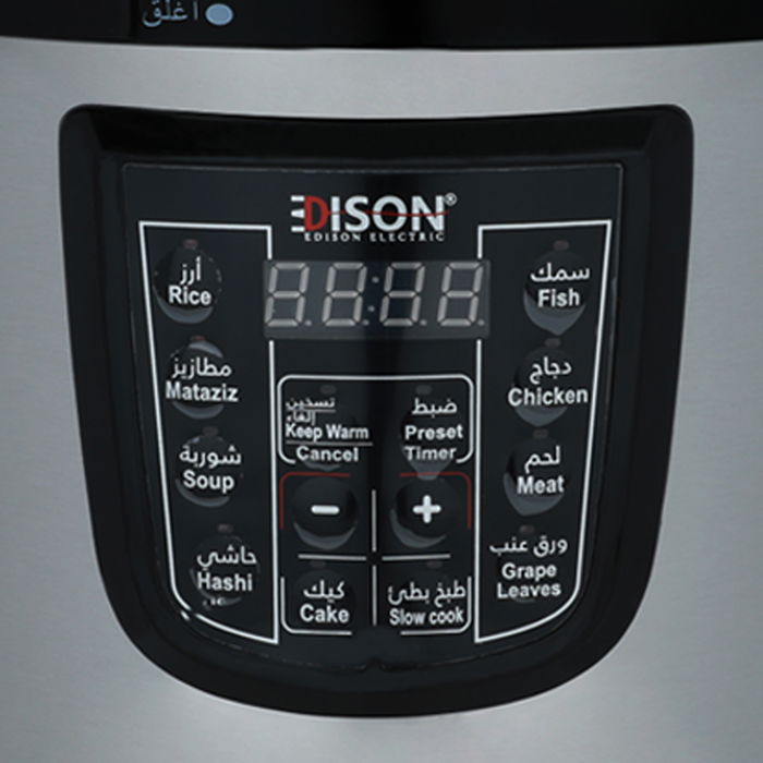 Edison Electric Pressure Pot, Granite Inner Pot, 1000 watt, 6L - Black product image 3