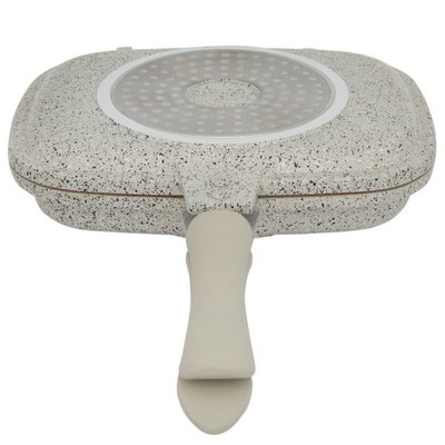 مقلاة جرانيت روكي، 30 سم، بوجهين - بيج product image 5