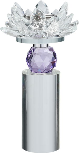 مبخرة زجاج السيف غاليري، قاعدة كرة، 10x10x19 سم - شفاف موف product image