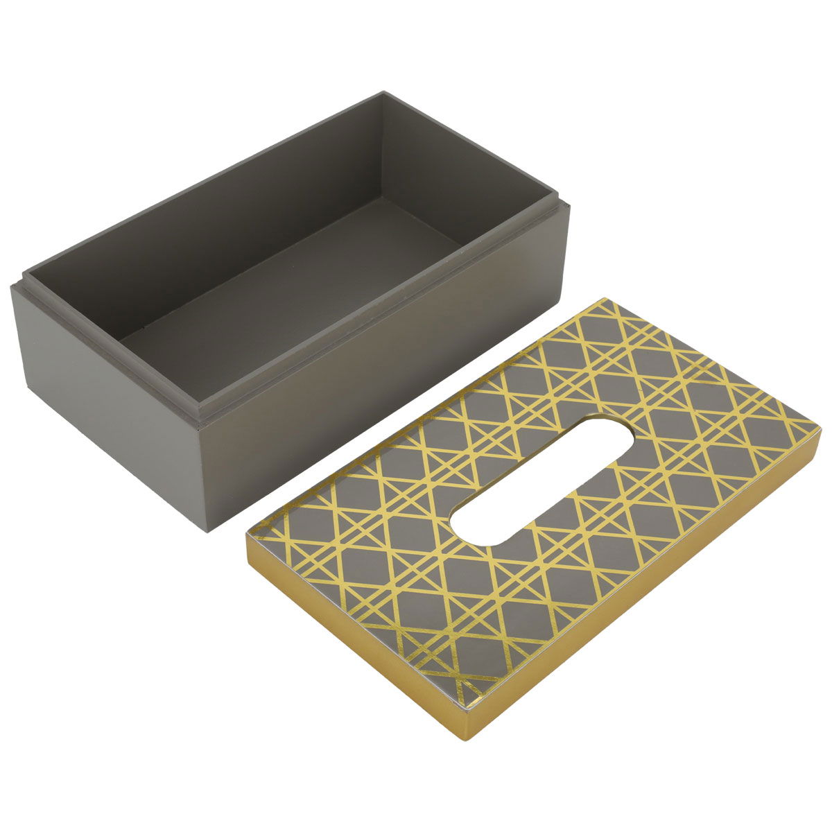 علبة مناديل بلاستيك السيف غاليري، مستطيل - رمادي product image 2