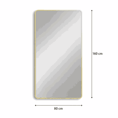 مراية مستطيلة زجاج، 160×80 سم، اطار معدن - ذهبي product image 3