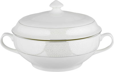 طقم تقديم سفرة بورسلان السيف غاليري، 86 قطعة - أبيض فضي product image 16