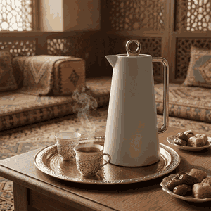 Glory Helena Thermos, 1 Liter, Glass Interior, Silver Handle, Push-Button Lid - Grey/Black product image 2