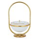 Al Saif Gallery porcelain date, 14 x 14 x 24.5 cm, engraved with lid, golden stand - white product image 1