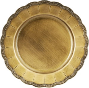 صحن تقديم دائري بلاستيك السيف غاليري، 33×33×1.6 سم - ذهبي product image