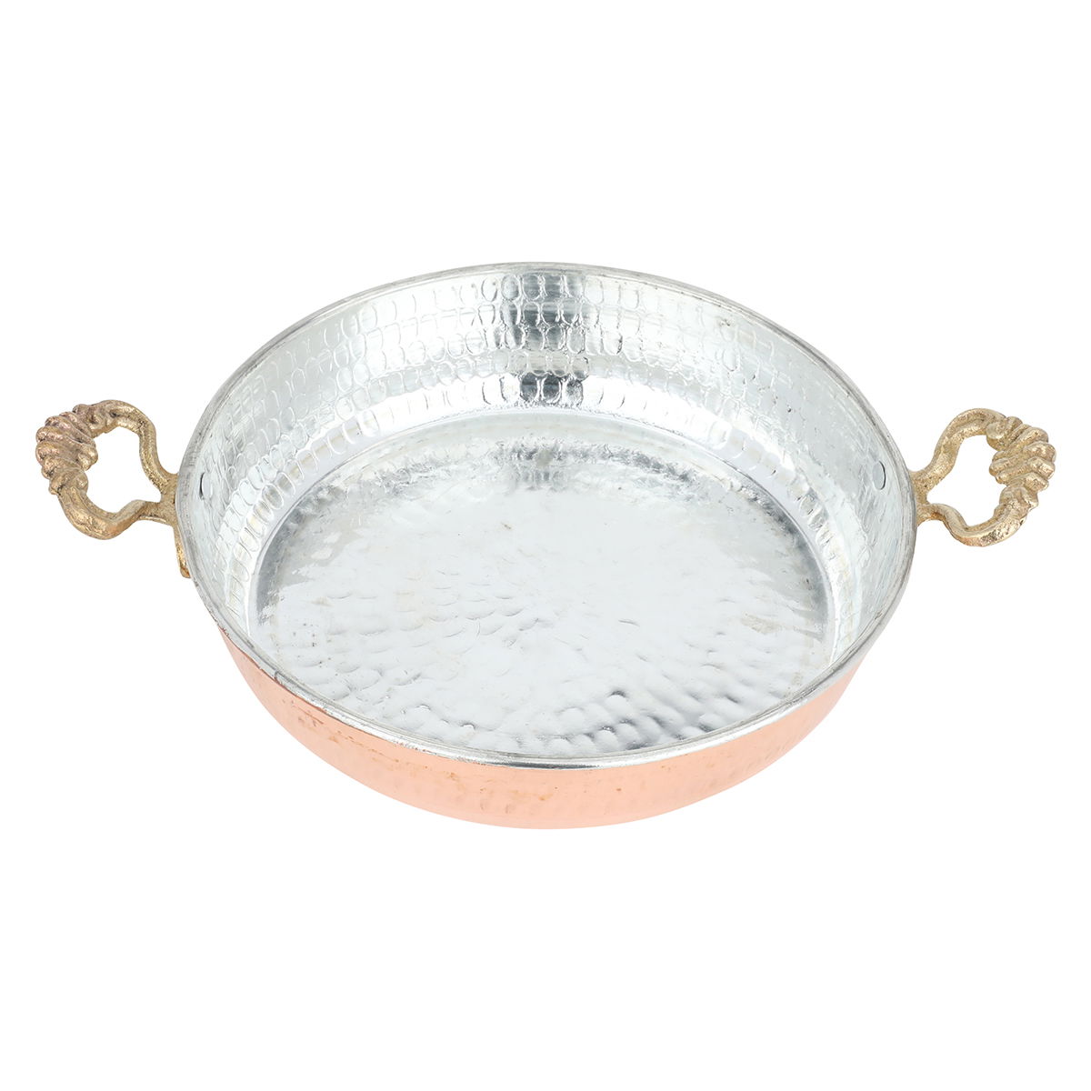 Copper frying pan with two handles, Hascevher, 19x19x4.5 cm, Turkish - Copper product image 2