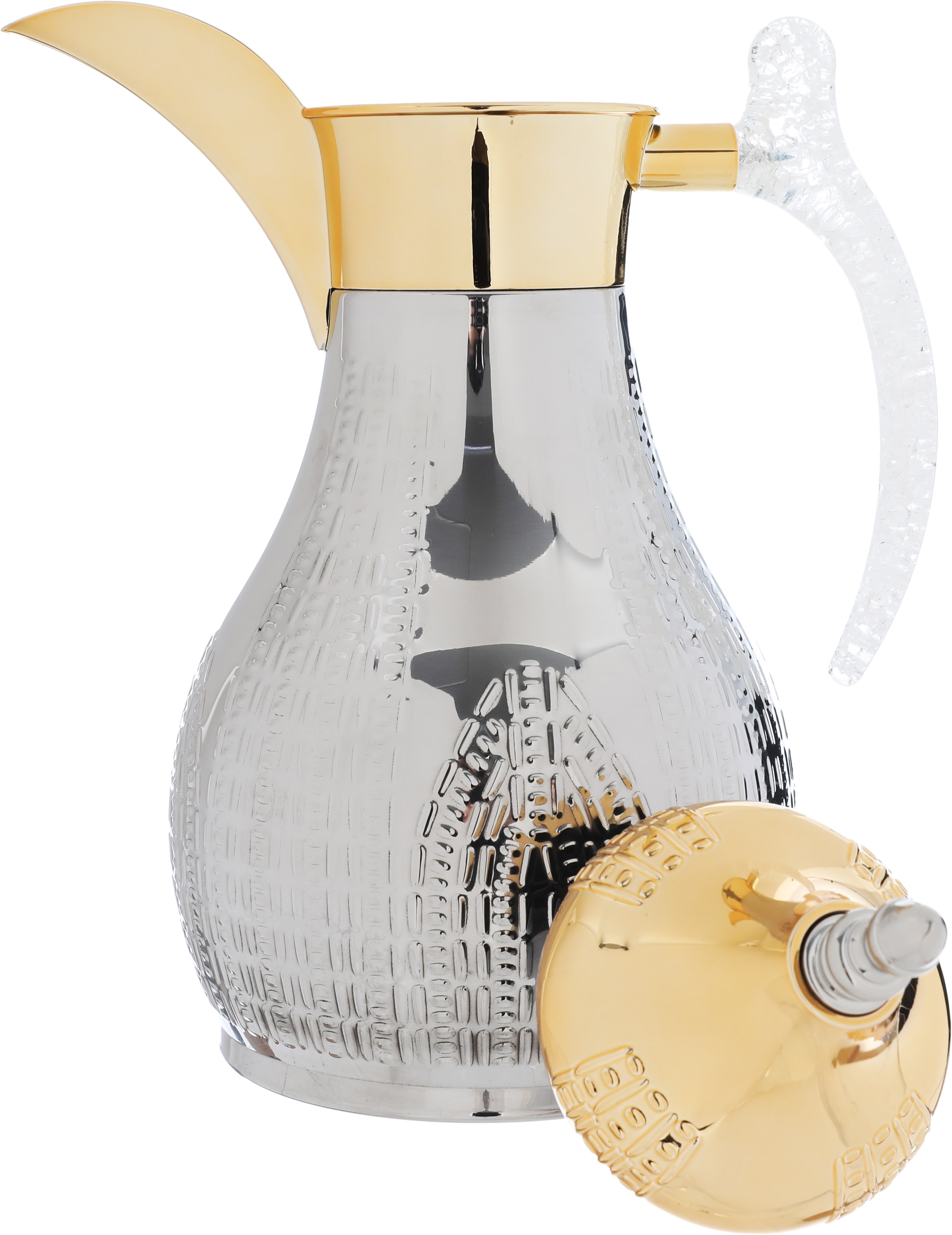 Al Saif Gallery Haila Thermos set, 1.2/1.2 litres, two pieces, steel inner case, steel outer case - silver and gold product image 6