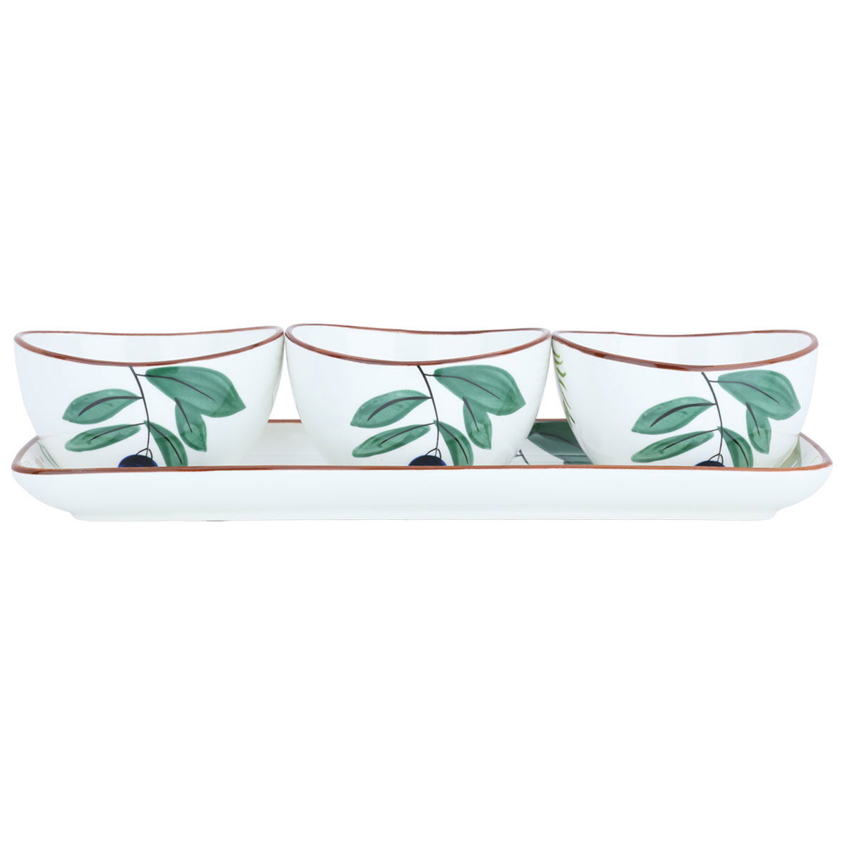 Al Saif Gallery porcelain bowl and bowl set, 4 pieces, fruit pattern - white product image