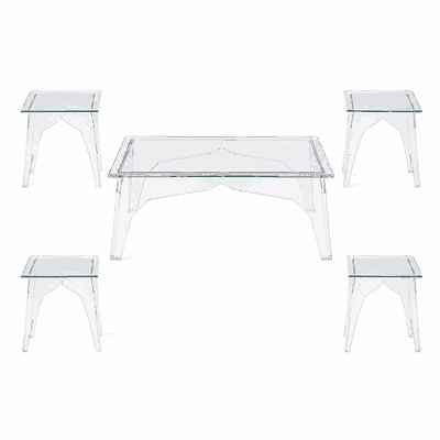 طقم طاولات اكريلك و معدن، 5 قطع - شفاف product image 3