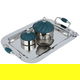 Al Saif Gallery tofaria set with steel dates, 5 pieces, rectangular - silver product image 1