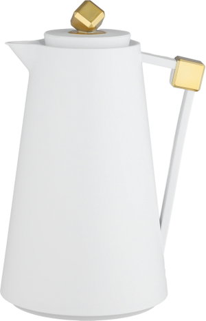 Everest Diamond Plastic Thermos, 1 Liter, Glass Inner Container, Push Button - White Gold product image 2