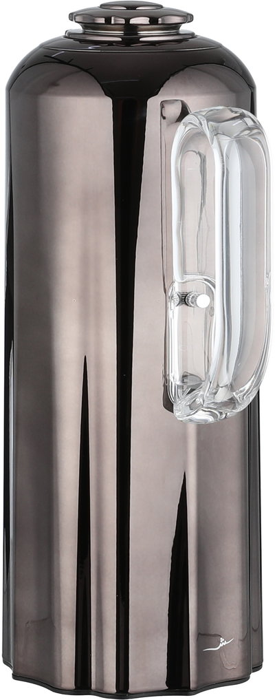 طقم ترامس نجدية السيف غاليري، 1 / 1 لتر، 2 قطعة، حافظة داخلية زجاج، يد شفاف، ضغاط - أسود لامع product image 3