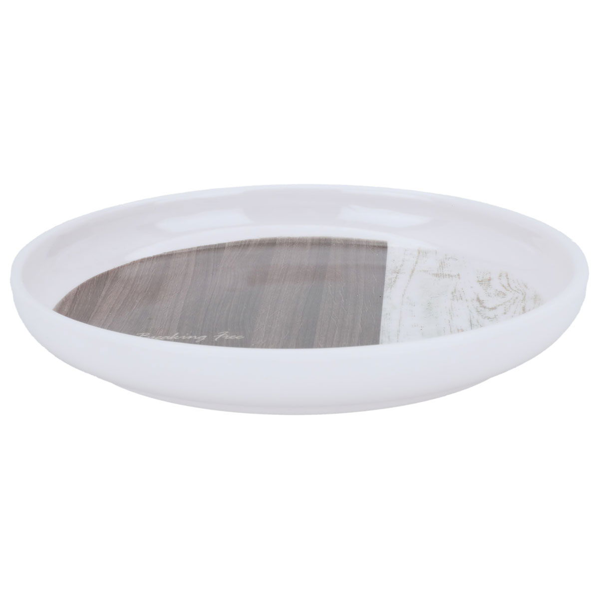 صينية تقديم بلاستيك السيف غاليري، 15x15x2.3 سم، دائري - أبيض بني product image 2
