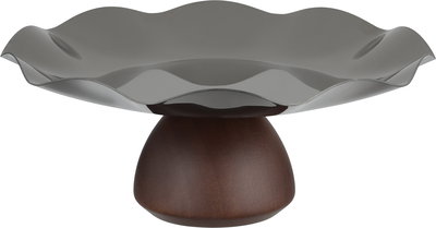 Al Saif Gallery Stadt Stainless Steel Wood Serving Stand, Wooden Base, 20X20X10 Cm - Copper product image 3