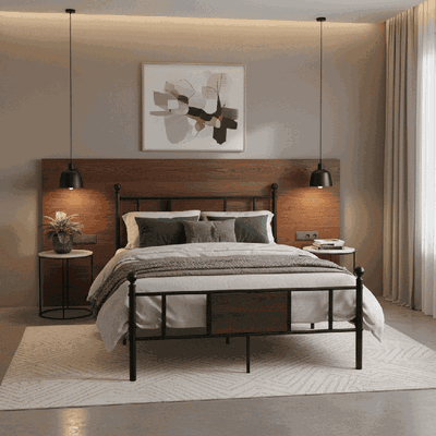 سرير حديد مفرد، 100×120×190 سم - اسود product image 3
