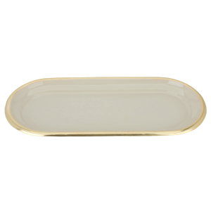 صحن تقديم حلا استيل السيف غاليري، 32x14.5x1.6 سم - ابيض ذهبي product image