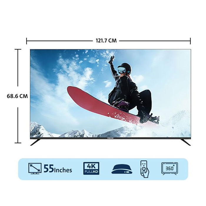 تلفزيون بدون اطار سمارت كي ام سي، 55 بوصة، 4K، ريسيفر داخلي، نظام ويب اوس، KWS55U02 - اسود product image 4