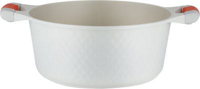 طقم قدور داي كاست الومنيوم روبوست، 7 قطع، غطاء زجاج، يد سيليكون - كريمي product image 3