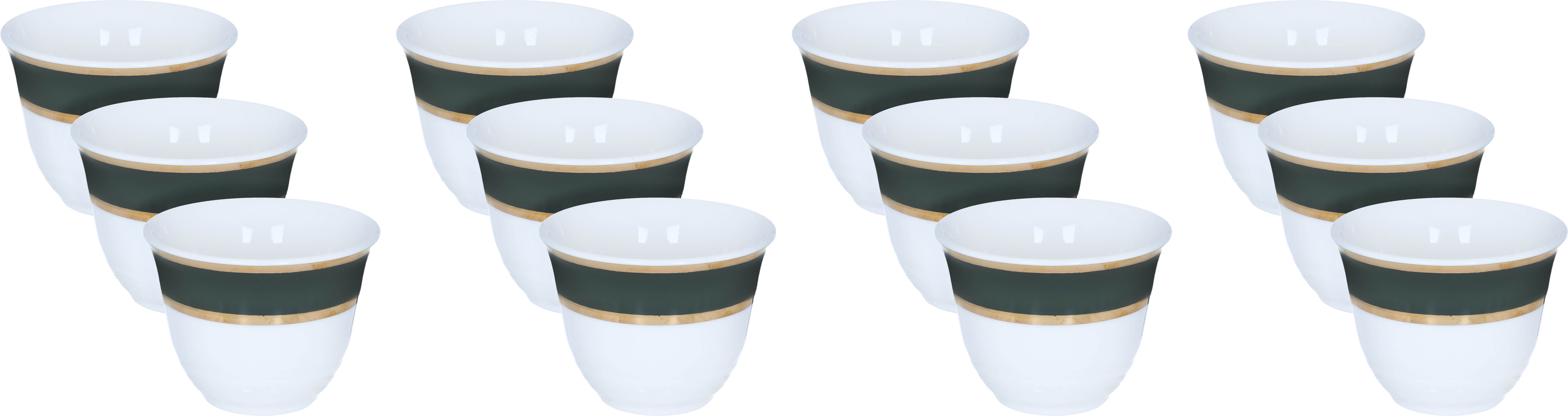 Al Saif Gallery Porcelain Arabic Coffee Cups Set, 12 Pieces - White product image