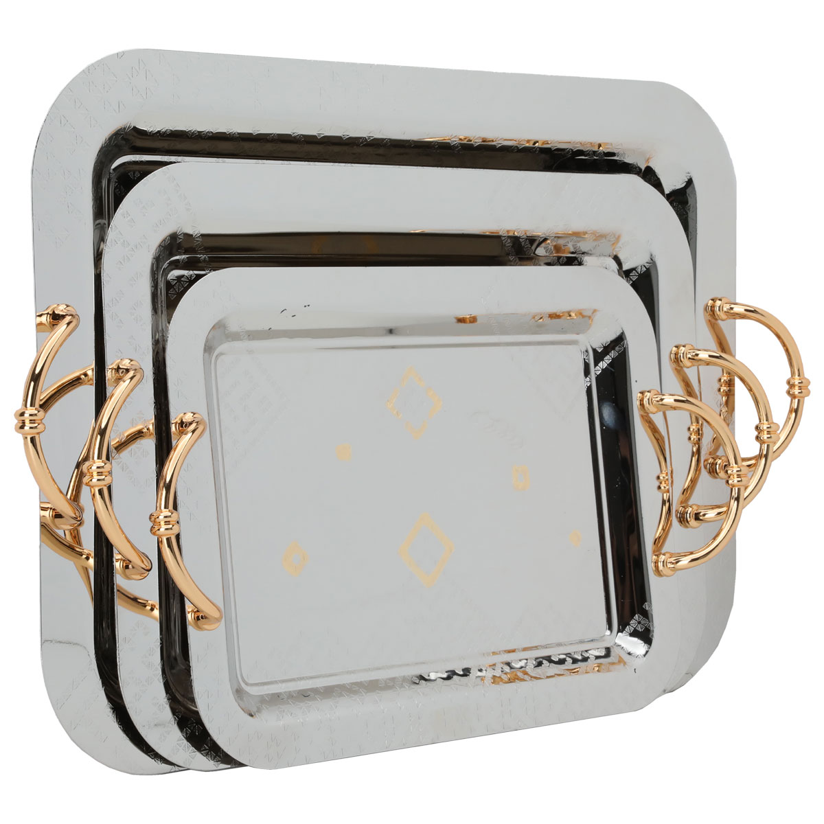 Al Saif Gallery steel topper set, 3 pieces - silver product image 2