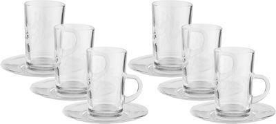 طقم بيالات زجاج مع الصحن السيف غاليري، 12 قطعة، 100 مل - شفاف product image 1