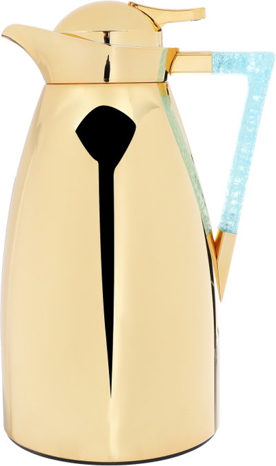 Al Saif Gallery Maha thermos set, two pieces, 1 liter, thermal glass inner shell, steel outer shell - gold product image 3
