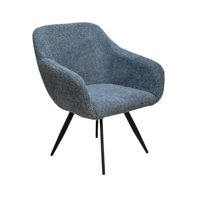 Modern Metal Chair, 85×60×60 Cm, Bouclé Fabric And Foam - Gray product image 3
