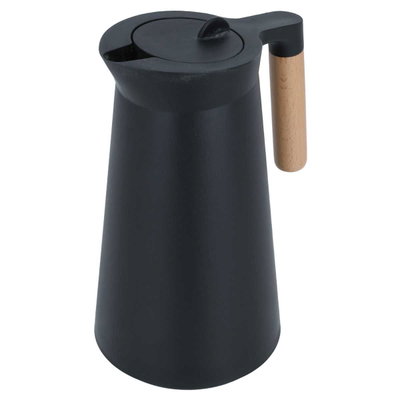 ترمس ليندا تايملس، 1 لتر، يد خشبي، حافظة داخلية زجاج حراري - أسود product image 3