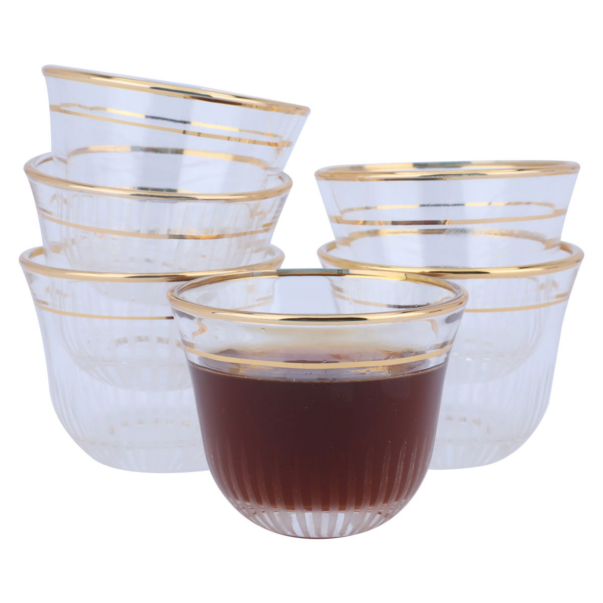Al Saif Gallery Glass Tea Serving Set, 26 Pieces - Clear White product image 2