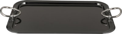 Al-Jahuri Steel Serving Tray, 51x36 cm - Glossy Black product image 3