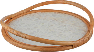 Al Saif Gallery Wicker Tray, 43×43×9 cm - Beige product image 2